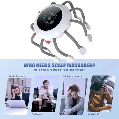 Head Massager for Migraine Relief with Music,The Vibra Calm,Headache Massager for Migraines with 20 Vibrating Points,Electric Head Massager Scalp,Scalp Massager Tool,Stress Relax